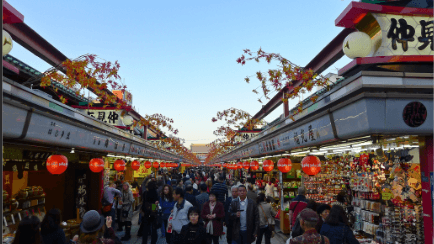 Nakamise-Dori road Street Food